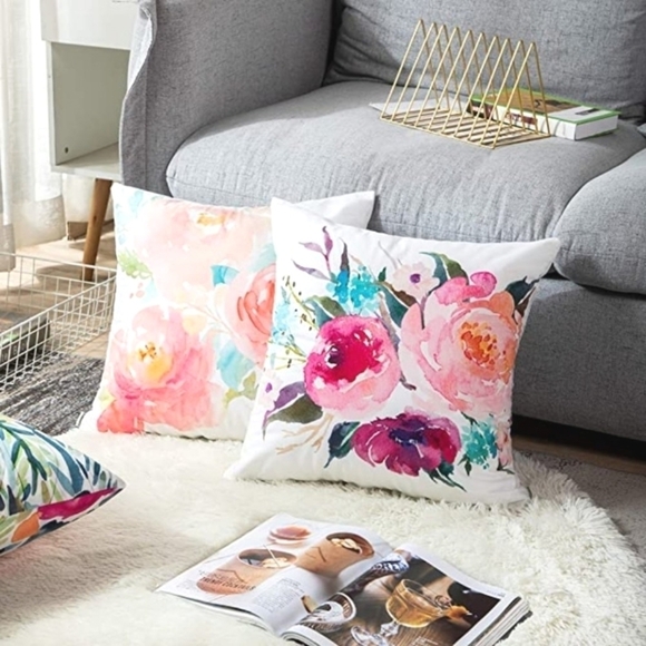 EMVENCY Floral Accent Throw Pillow Covers 2 Piece Set NWOT - Picture 7 of 7